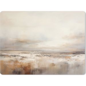 Muismat XXL - Bureau onderlegger - Bureau mat - Kunst - Industrieel - Grijs - Bruin - Abstract - 80x60 cm - XXL muismat