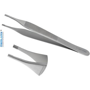 Medluxy - Pincet Adson Brown - 6x6 Tanden - 12 cm - EHBO Verpleegkunde Dissectie Chirurgische pincet Hechtpincet Weefselpincet Hechtpincet Forcep Pince Brucelles