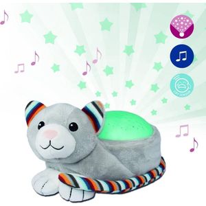 Zazu - Kiki de Kat - Luxe plafonprojector met verschillende soorten muziek en huilsensor - De Projector bevat 3 mooie kleuren om een prachtige sterrenhemel te creeeren!