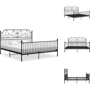 vidaXL Metalen Bedframe - Zwart - 206 x 184 x 131 cm - Massieve Constructie - Bed
