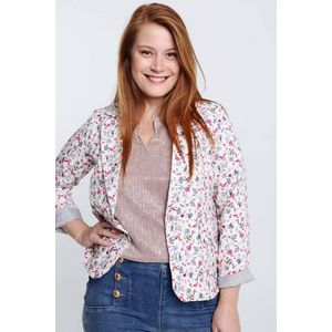 Cassis Halflange blazer met bloemetjesmotief