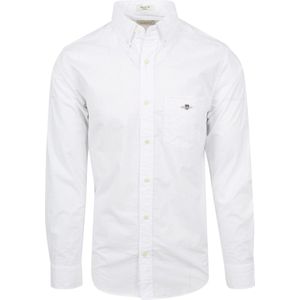 Gant - Casual Overhemd Poplin Wit - Heren - Maat L - Regular-fit