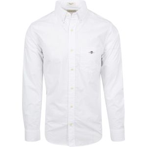 Gant Casual Overhemd Poplin Wit - Maat L - Heren - Overhemden Casual