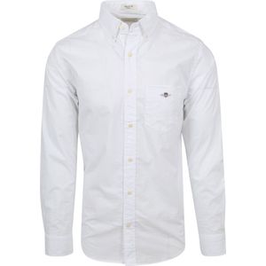 Gant - Casual Overhemd Poplin Wit - Heren - Maat XXL - Regular-fit