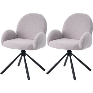 Gepolsterde stoel eetkamerstoelset eenpersoonsstoel Sherpa keukenstoel woonkamerstoelen 2-delige set