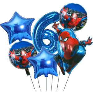Kinder Feestpakket Superheld - Ballon - Kinderfeest Ballon Pakket - Spiderman Superheld - Spiderman kinderfeestje - Verjaardag Versiering - Superheld Ballon - Verjaardag leeftijd 6 - Kinderfeest Jongen - Spiderman Birthday Decoration