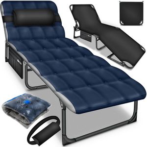 Inklapbaar Campingbed met Draagtas en Nekkussen - Tot 280 kg, Opvouwbaar Logeerbed voor Binnen en Buiten
