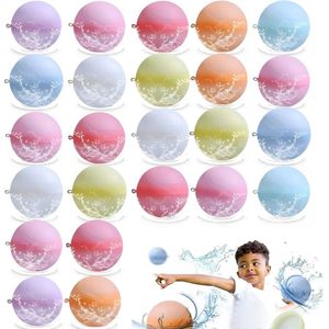 GanD Waterballonnen - Herbruikbare Waterballonnen - Waterspeelgoed - Waterbal 24 stuks - 8 kleuren - Incl. Opbergzak