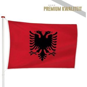 Albanese Vlag Albanië 100x150cm - Kwaliteitsvlag - Geschikt voor buiten