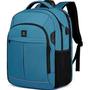 Rugzak, boek tas voor mannen en vrouwen, 17.3 Inch TSA waterdichte reis zakelijke laptop rugzak, duurzame tiener school rugzak, meer blauw