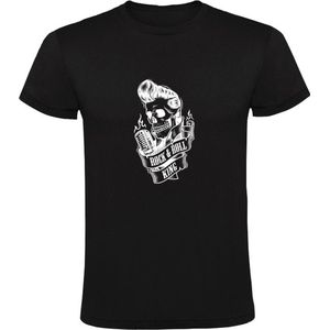 Rock & Roll King Heren T-shirt | rock and roll | rockmuziek | rocking | Zwart