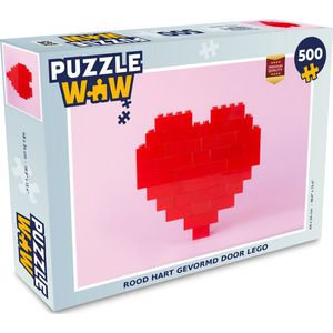 Puzzel Hart - Bouwblokken - Rood - Legpuzzel - Puzzel 500 stukjes