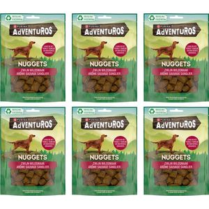 AdVENTuROS Nuggets - Hondensnacks - Wild Zwijn - 6 x 90 g