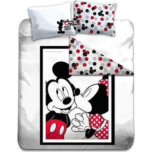Disney Mickey Mouse Kiss - Dekbedovertrek - Tweepersoons - 200 x 200 cm - Multi