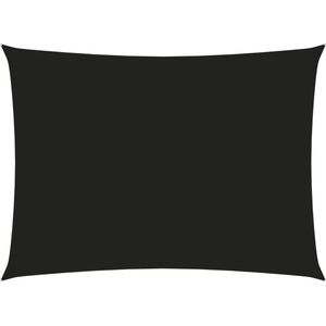 The Living Store Zonnescherm rechthoekig 3x4,5 m oxford stof zwart - Zonnescherm - Oxford Stof - Waterdicht - Uv Bestendig - Zwarte Zonwering