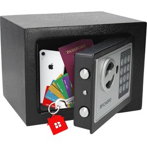 Elektronische Kluis met Code | Veiligheid voor Geld en Sieraden | Stalen Safe met Sleutels