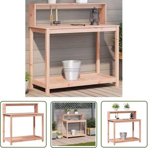 The Living Store Tuinwerktafel Oppottafel - 108 x 50 x 109.5 cm - Massief douglashout