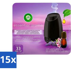 Air Wick Essential Mist - Elektrische Geurverspreider - Starterkit - Rustgevende Lavendel & Amandelbloesem - 20ml - Bulkverpakking - 15 stuks
