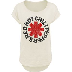 Red Hot Chili Peppers Distressed Logo T-shirt beige M - Katoen - Band merch, Bands