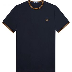 SINGLES DAY! Fred Perry - T-shirt Navy M68 - Heren - Maat M - Modern-fit