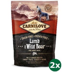 2x1,5 kg Carnilove lamb / wild boar adult hondenvoer