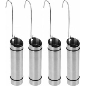 Bellatio design Waterverdamper radiator - 4x - RVS - 12x21 cm - luchtbevochtiger radiator - verdampingsbakje