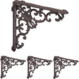 plankdrager - set van 4 - 21,5 cm - gietijzer - bruin