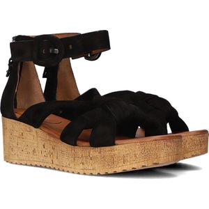 Omoda 722028 Sandalen - Met Sleehak - Dames - Zwart - Maat 37