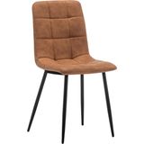 Eetkamerstoelen Set van 4 Jaxx - Taupe - Metaalpoot - Microvezel