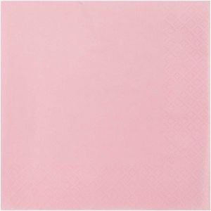 20x Papieren tafel servetten roze 33 x 33 cm - Roze wegwerp servetten diner/lunch