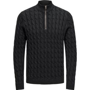 ONLY & SONS ONSKICKER LIFE REG 3 CABLE HALF ZIP KNIT Heren Trui - Maat M