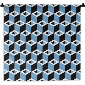 Wandkleed - Wanddoek - Blokken - Patronen - 3D - 180x180 cm - Wandtapijt