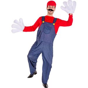 dressforfun - Herenkostuum super loodgieter Mario XL - verkleedkleding kostuum halloween verkleden feestkleding carnavalskleding carnaval feestkledij partykleding - 300041