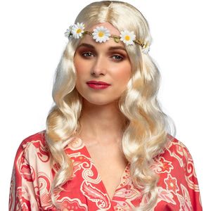 Boland - Pruik Joy blond Blond - Golvend - Lang - Vrouwen - Hippie - 60's & 70's - Hippie & Flower Power