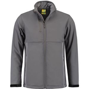 Lemon & Soda Softshell jacket voor heren in de kleur parelgrijs in de maat M.