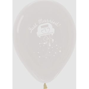 Ballon ""Just Married"" : 10 x Ballon 30cm / transparant (clear)  / merk : Sempertex