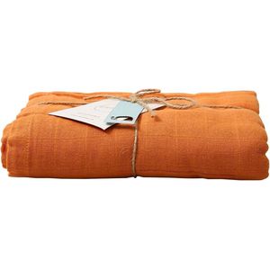 Mousseline doek/gaasdoek van 100% biologisch katoen als nuscheli voor baby's of als mode- en decoratieaccessoire in Dusty Orange, 120 x 100 cm