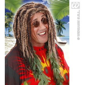 Widmann - Bob Marley & Reggae & Rasta Kostuum - Pruik, Rasta Blond / Bruin - Bruin, Blond - Carnavalskleding - Verkleedkleding