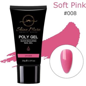 Shinemore Polygel Gel nagels 30 Gram Tube Solid Soft Pink