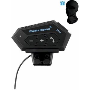 IMENGINE Bluetooth Motorhelm Headset – IP67 Waterdicht – 12u Praattijd – Helder Geluid – Draadloos Communicatiesysteem – Geschikt voor alle Helmen – Inclusief GRATIS Bivakmuts – One Size – Zwart