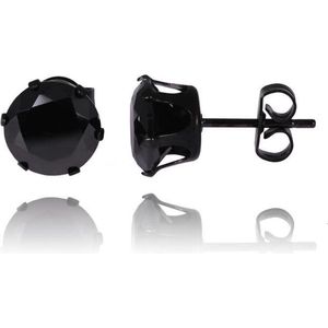 LGT Jewels Stud oorbellen Edelstaal Black Edition Round 4mm