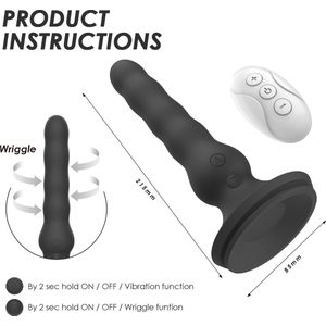 Thrusting Anal Vibrator - 21 cms | prostaat vibrator mannen | anale vibrator voor mannen | Butt Plug Anal Plug with Silicone Remote Control | Prostate Massager Adult Male Anal Sex Toys for Men | valentijns cadeau