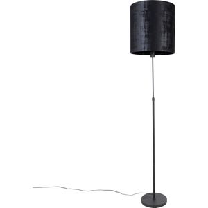 QAZQA Parte - Moderne Vloerlamp - Staande Lamp met Kap - 1 Lichts - H 191 cm - Zwart