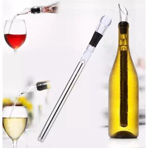 RVS IJs Wijn Stick | Wijnkoeler 3 in 1 | IceStick Koelstaaf | Wine Chiller inclusief Schenktuit | in mooie Geschenkverpakking