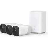 Eufy Cam 2 Draadloze Beveiligingsset - Inclusief Homebase en 3 Camera's - Wit