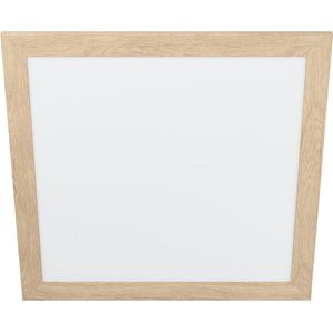 Plafondlamp met houten deco frame - LED-paneel lichtbruin - voor keuken kantoor hal - 645 cm - neutraal wit