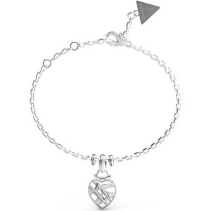 GUESS - Heart Cage Armband - Zilverkleurig - Edelstaal - Zirkonia