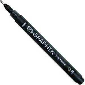 Derwent Graphik Line Marker Black – 0.8mm Fineliner