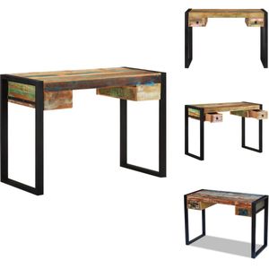 vidaXL Bureau - Bureaus - Computerbureau - Computerbureaus - Bureau massief gerecycled hout