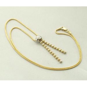 Bicolor gouden collier diamanten hanger